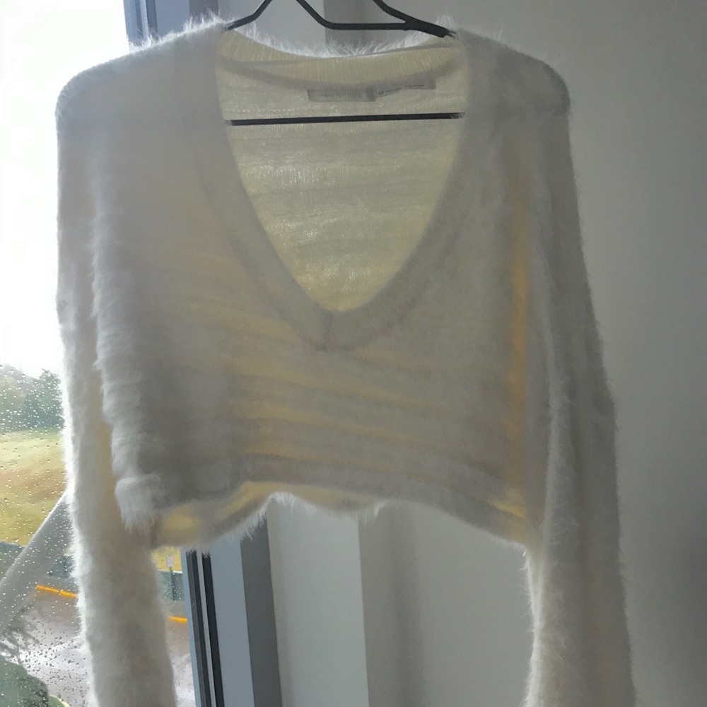 Urban Outfitters cropped fuzzy knit sweater
